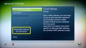 Xbox one alternate mac address